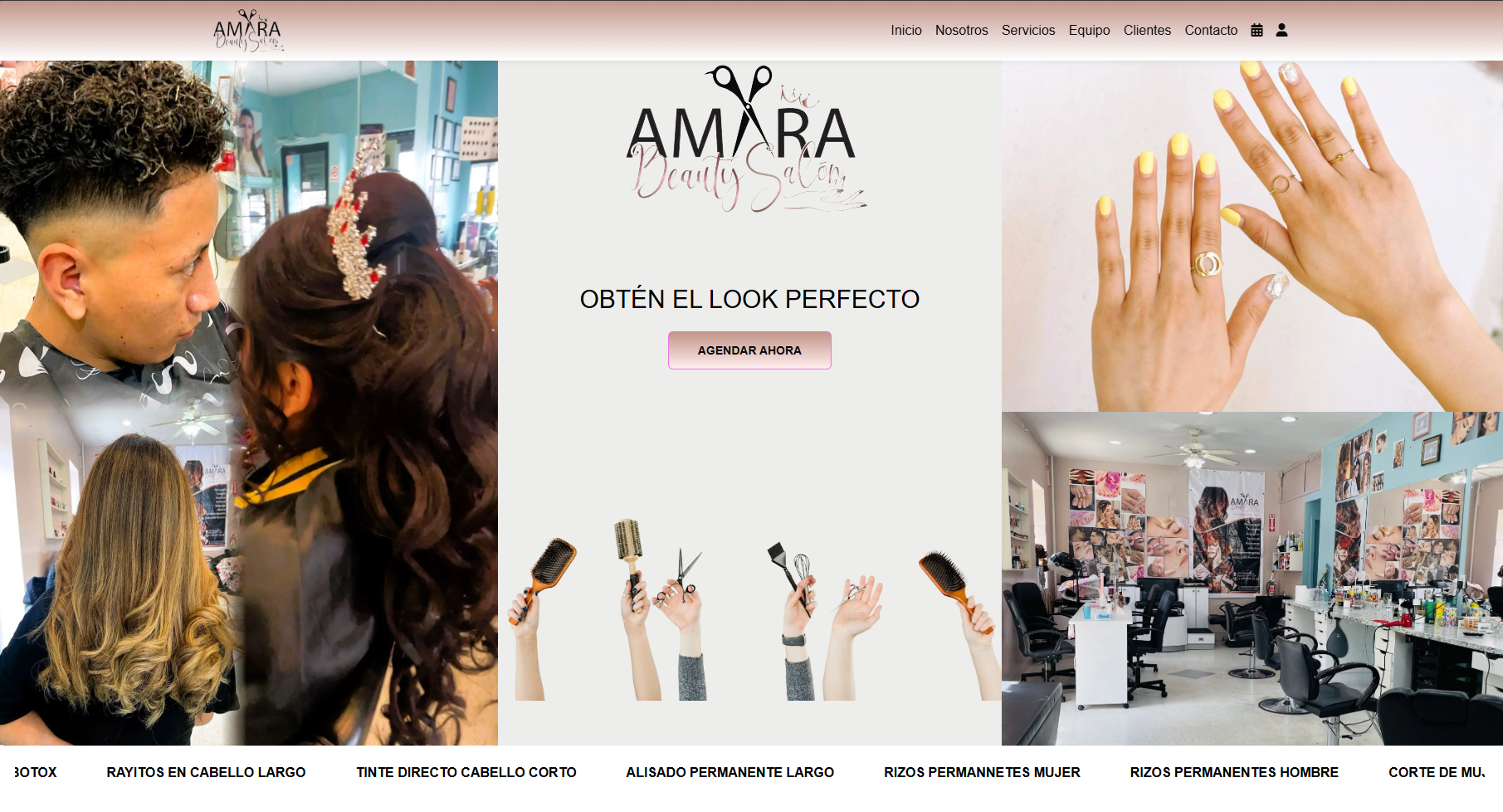 Sitio web Amara Beauty Salon